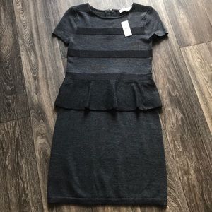 LOFT Petite peplum wool blend dress